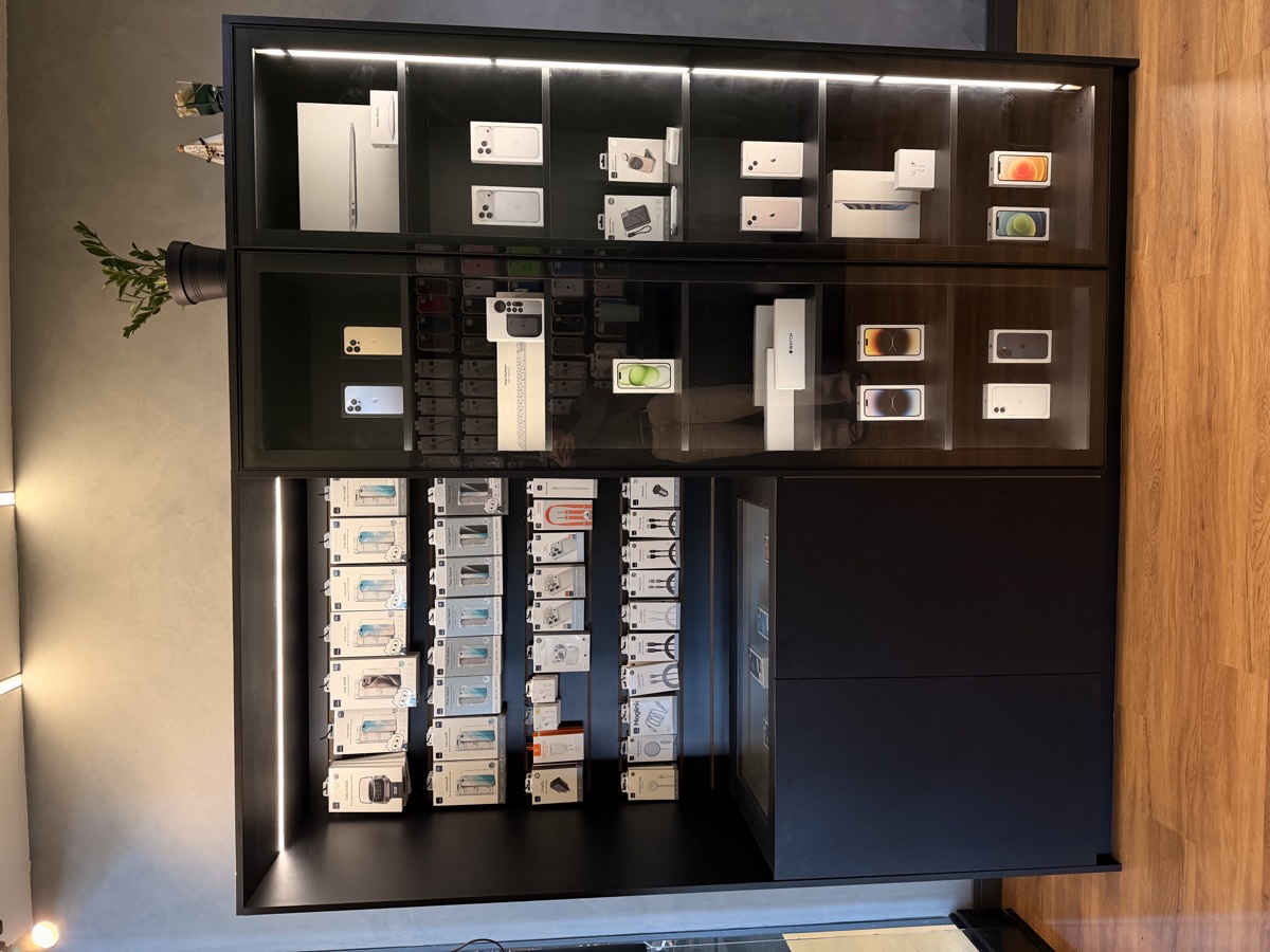 Vitrine de produtos Apple